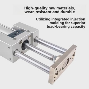 SC Cylinder Guide Bracket Three-axis Three-rod with Guide Rod Pressing Cylinder Frame Aluminum Body SC32/40/50/63/80 - Product Image 2