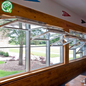 Double Tempered Glass <b>Window</b> Upward Vertical Foldable <b>Windows</b> Customized Foldable Glass Sliding <b>Windows</b> For Coffee Shop - Product Image 1