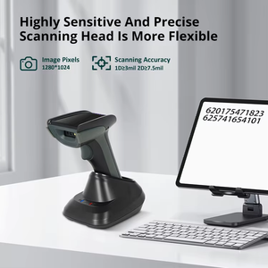 Scanner de codes à barres sans fil 2.4G 2d Lecteur de codes de base de charge Bluetooth robuste Vérificateur de prix Scanner de codes à barres Supermarché - Product Image 2