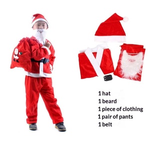 Ensemble de 5 pièces de costumes de Noël élégants <span class=keywords><strong>et</strong></span> confortables pour hommes <span class=keywords><strong>et</strong></span> femmes en tissu non tissé (chapeau, haut, pantalon) - Product Image 5