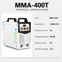 Machine à souder MMA industrielle 400A, soudeuse à arc DC à inverseur ZX7, triphasée 380V, double IGBT VRD, machine à souder à arc numérique