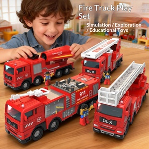 Camion de pompiers jouet pour enfants avec échelle d'accès - Matériaux TPE et silicone, taille 22 cm, résistant aux chutes pour garçons - Product Image 1