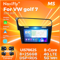 NaviFly Autoradio Android 13 1280*720 QLED Single Din 10 pouces pour VW Golf 7 2013-2017 (ABC) avec lecteur multimédia