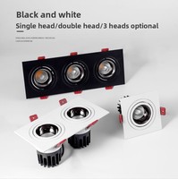 Spot double tête COB LED en aluminium, angle réglable, 3500K, blanc chaud, lampe encastrée pour chambre et salon