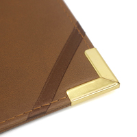 Couverture de diplôme de graduation en PU gaufré format A4 avec coins métalliques