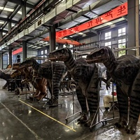 Costume de mascotte de dinosaure animatronique grandeur nature en silicone et aluminium Dino City PT068 avec télécommande pour les enfants, les écoles et les parcs