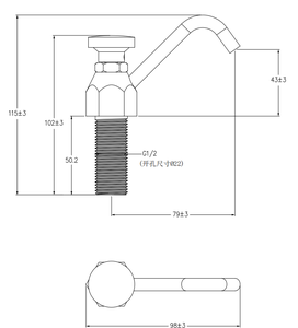 Robinet de lavabo de comptoir de bar pour café commercial, robinet en laiton pour bassin de lavage alimentaire, débit de 0,4 GPM, ensemble cuve, outil de lavage alimentaire - Product Image 6