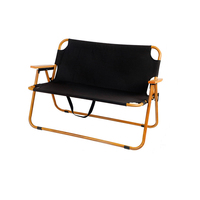 Chaise de camping double pliable robuste en acier haute teneur en carbone, portable, pour extérieur, plage, canapé deux places, logo personnalisé, pique-nique, voyage