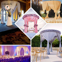 Support de toile de fond réglable ANNIELU en aluminium avec barre transversale ronde de 3 m, robuste, pour décoration de mariage et de scène