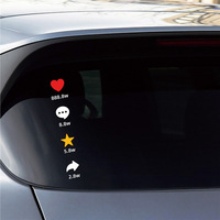 Autocollant de voiture pour les réseaux sociaux YECAI, icônes amusantes de like, de commentaire et de partage, autocollant en vinyle imperméable pour la vitre arrière, BMW, Toyota, Honda
