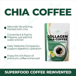 Aeglewell Kolajen Chia Tohumu Kahve Tozu Çikolata Aromalı Glutatyon Kolajen Tozu Çözeltikli Poşet İçinde Paketlenmiş Aydınlatıcı - Product Image 2