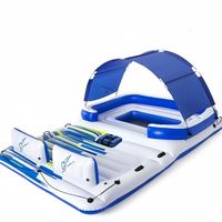Île flottante gonflable tropicale pour 6 à 8 personnes pour installations aquatiques