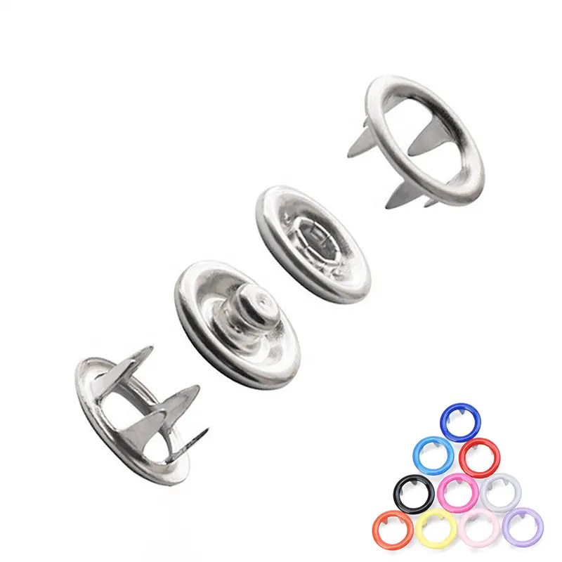 Usine Offre Spéciale acier inoxydable 9.5mm métal broche bouton pression bébé vêtements veste creux bouton pression accessoires de couture