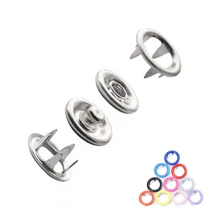Factory Hot Sale Stainless Steel 9.5mm Metal Prong Snap Button Baby Clothes Jacket Hollow Snap Button Sewing Accessories