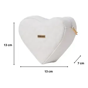 Bolso Bandolera Rojo Fana Ayana para Mujer, Correa Única, Cierre de Cremallera Impermeable, Microfibra, Cuero Sintético, Forma de Corazón, Estilo Moderno - Product Image 3