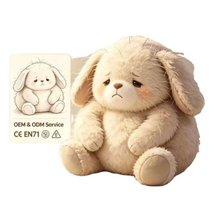 Bulk Soft Melancholy Bunny Plush Toy, Custom Stuffed Animal, Bulk Gift Supply with Safety - Product Image 1