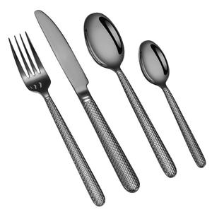 Ensemble de <span class=keywords><strong>couverts</strong></span> de luxe 4 pièces en acier inoxydable 430, couteau, cuillère et fourchette, vente chaude - Product Image 5