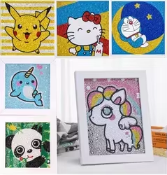 Z102 Fabrik Großhandel Handarbeit 5D Diamant-Malset Kinder Diamant-Malzubehör mit Rahmen Dropshipping - Product Image 2