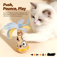 Jouet pour chat : Gadget auto-amusant pour chatons, soulage l'ennui, stimule la dentition et la consommation d'énergie, indispensable avec plumeau interactif
