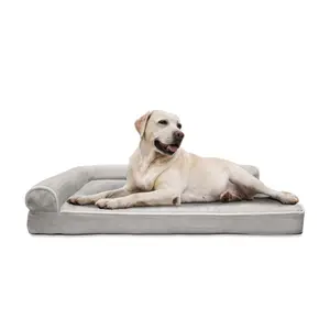 Роскошная ортопедическая кровать для собаки, водонепроницаемый жевательный чехол из пены с эффектом памяти, очень большой размер, на молнии