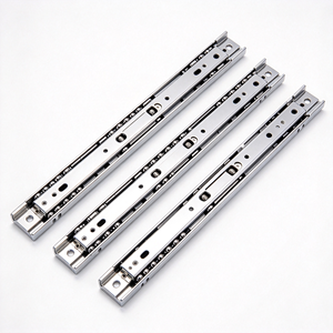 Corredera de cajón de extensión total de 3 pliegues con rodamientos de bolas y cierre suave de 45 mm con apertura por presión para gabinetes de cocina - Product Image 2
