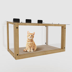 Modern Solid Waterproof Wooden Painted Surface Square Shape <b>Cat</b> Window <b>Perch</b> Catio Hanging <b>Cat</b> Window Box Outdoor <b>Cats</b> 24-35 - Product Image 4
