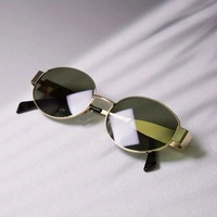 Lunettes de soleil ovales vintage années 90, petite monture métallique, esthétique Old Money, verres rétro UV400, lunettes de mode pour hommes et femmes