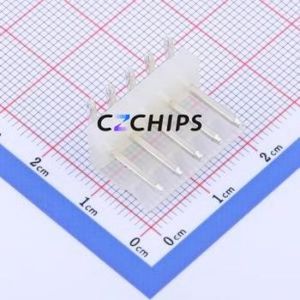 HC-3.96-5A5W Wire-to-Board Pin Header Bent Lead Through Hole,P=3.96mm Connector 1x5P 3.96mm Right Angle Insert CH - Product Image 1