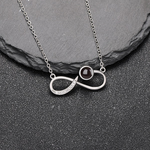 Collana di proiezione memoria commemorativa per donne Mobius <span class=keywords><strong>infinity</strong></span> symbol Collana con simbolo Personalizzata Lingua 100 ti amo - Product Image 4