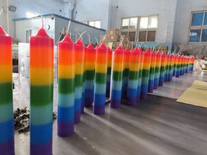 Vela <span class=keywords><strong>de</strong></span> pilar <span class=keywords><strong>de</strong></span> color <span class=keywords><strong>de</strong></span> <span class=keywords><strong>siete</strong></span> capas para decoración del hogar, perfecta para meditación y relajación <span class=keywords><strong>de</strong></span> energía positiva - Product Image 5