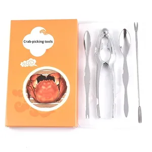 Juego de herramientas para comer cangrejo de ocho piezas, de acero inoxidable, sostenible, Apto para lavavajillas y horno seguro, tijeras de garra de cangrejo, tenedor, pelador de conchas peladas - Product Image 6