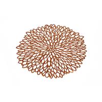 Set de table classique en or et tapis de table Jute Rond PVC Wipeable Tapis de table à manger en vinyle antidérapant pour mariages en plastique