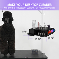 Boîte de rangement et kit d'organisation multifonctionnel en plastique Shernbao TS-003 pour outils de toilettage des animaux de compagnie, pour chiens