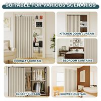 Rideaux occultants pliables beige extra larges pour portes coulissantes, portes accordéon, patio, placard, fenêtres, panneaux de séparation de pièce