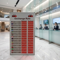 Tablero de Precios de Cambio de Divisas de Alta Calidad, Pantalla Roja de Alto Brillo, Letrero de Precios de Cambio de Divisas para Banco o Empresa