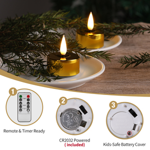 <span class=keywords><strong>Velas</strong></span> LED Doradas Ecológicas de Plástico Hechas a Mano por Mermei, Funcionan con Pilas - Product Image 6