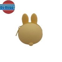 Porte-monnaie zippé personnalisé en silicone motif lapin mignon, style artistique littéraire national, pour étudiant