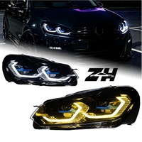 Ensemble de phares de remplacement pour Volkswagen Golf 6 2009-2012, style BMW G22, double couleur, DRL LED, projecteur