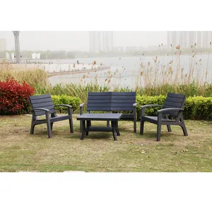 Hiện đại không thấm nước sang trọng Patio ăn wicker trong nhà PP nhựa vườn phong cách sofa Gỗ Tếch Bộ đồ gỗ ngoài trời