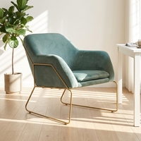 Eleganter Glamour-Samt-Einzelsessel Sillon De Terciopelo Luxuriöser Gepolsterter Sessel für Hotel-Lobby & Empfang