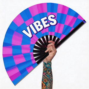 Abanico Plegable Personalizado Grande con Impresión Personalizada de Bambú Ecológico para Festivales y Fiestas con Brillo UV - Product Image 2