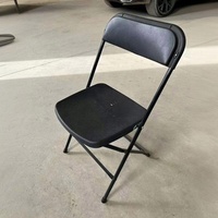 Chaises pliantes pour événements, dossier plat, extérieur, pour mariage et fêtes, couleur noire, vente en gros d'usine