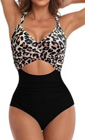 Maillot de bain d'été pour femmes de Spa Resort Maillot de bain une pièce de couleur solide Sexy Tie-up Plus Size One-piece Bikini
