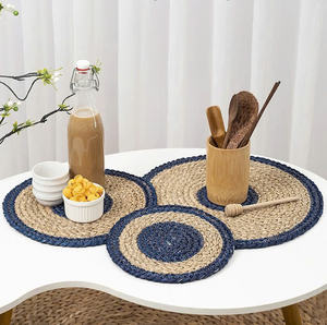 Handwoven Seagrass Placemat Round Natural Fiber Table <b>Mat</b> Eco Friendly Heat Insulation Dining Table Decor Handmade - Product Image 5