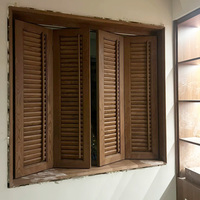 Porte pliante en bois massif à 4 panneaux avec persiennes réglables, sur mesure pour placard ou balcon