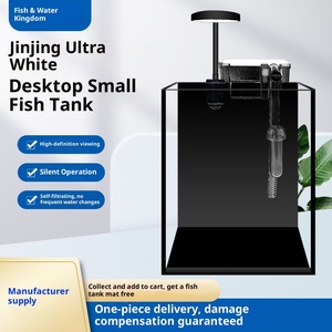 <span class=keywords><strong>Aquarium</strong></span> de bureau moderne en verre écologique, petit paysage aquatique, mini <span class=keywords><strong>aquarium</strong></span> à fond noir, 5,6 L, carré, salon, 220 V - Product Image 3