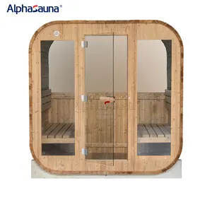 Sauna al aire libre y área de descanso Casa de madera Tinas de spa prefabricadas Habitaciones de sauna Tubo de baño