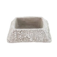 Pot de fleurs en béton écologique de forme ronde pour l'extérieur, en matériau cimentaire, pour jardin et maison, collection printemps-été