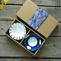 Bol en céramique japonaise, soupière en porcelaine bleue et blanche, guérison naturelle, ensemble cadeau, 4.5 pouces, offre spéciale