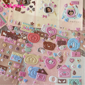 Autocollants mignons coréens Wowei 3D en forme d'animaux, en papier souple brillant, accents décoratifs étoiles, imprimés style Kawaii Gummy, autocollants plats pour <span class=keywords><strong>tablette</strong></span> CCD - Product Image 2
